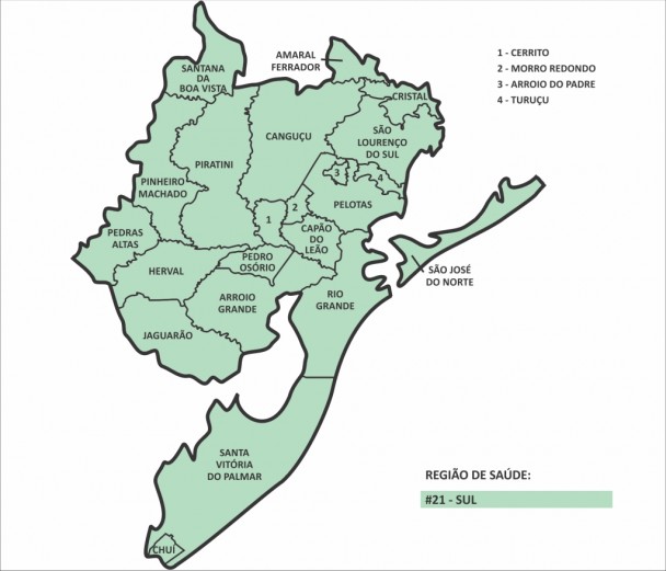 Mapa da 3ª Coordenadoria Regional de Saúde