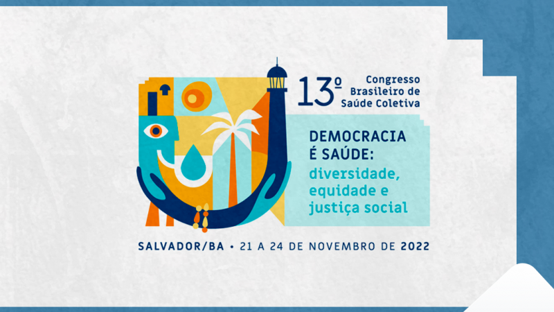 A imagem mostra o cartaz do evento com informações e um desenho estilizado com características de Salvador.   