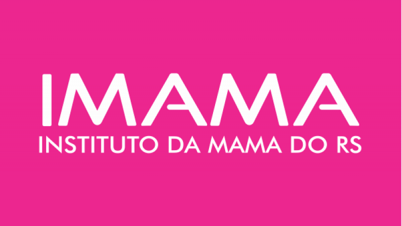 Card em rosa. No centro, está escrito Imama. Embaixo, está escrito Instituto da Mama do RS. 
