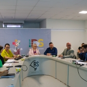 Secretária Arita durante audie?ncia com o prefeito de Estrela, Elmar Schneider