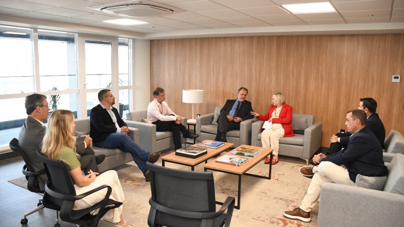 Reunião entre Arita Bergmann e o presidente do TJ