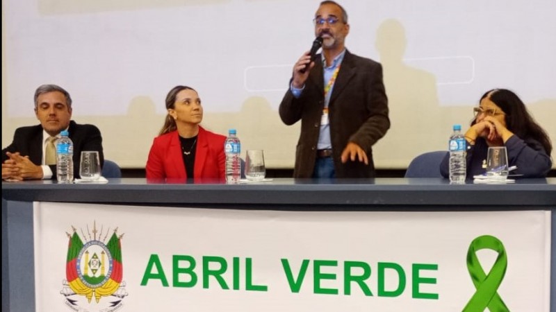 O direitor adjunto do Cevs, Marcelo Valandro, particippou da abertura do evento 